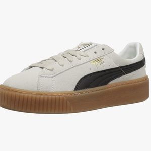 Puma suede platform core sneaker whisper white